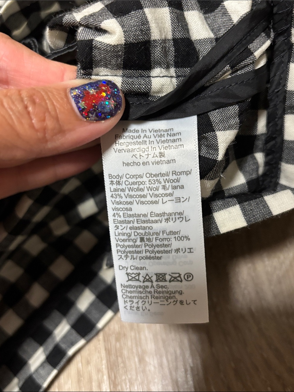 Madewell Mini Gingham Skort Size 14 Black and White Preppy Punk Wool Blend - Picture 7 of 7